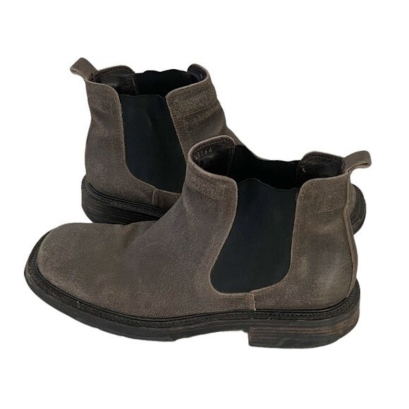 KENNETH COLE New York Mens Brown Boots Distressed Chelsea Leather Size 8 - Picture 1 of 9